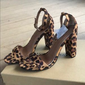 NEW!!! Lucky Brand Leopard Heeled Sandals